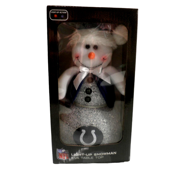 Licensed NFL Indianapolis Colts 10" Light-up Tabletop Snowman Tabletop Décor - Picture 5 of 7